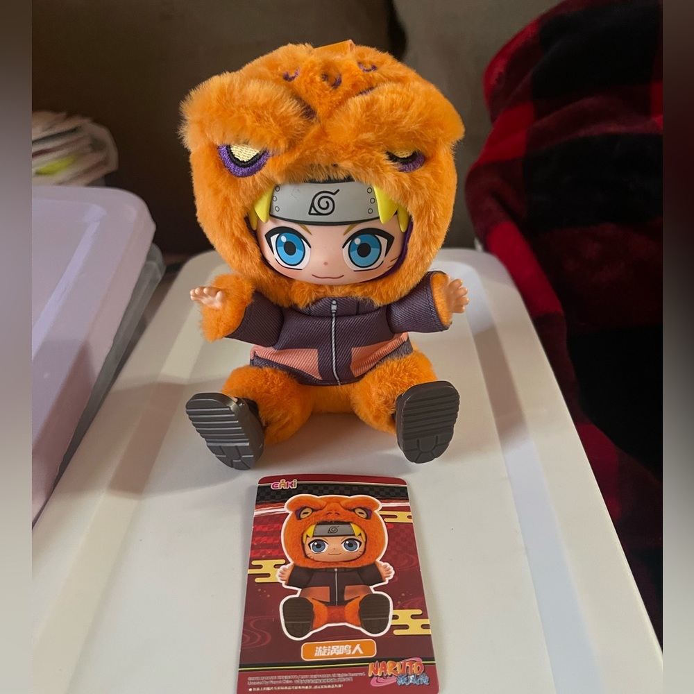 Unboxed Naruto V2 Cute Beasts Sit Series Plush Anime Figure ID card included